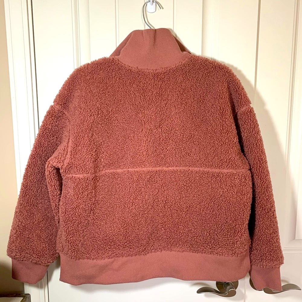 JoyLab Mauve Sherpa 1/2 Zip Pullover Jacket Size Medium - Picture 2 of 8